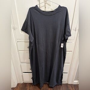 NWT Old Navy 4X Dark Gray Cotton Midi/Long T-Shirt Dress— PLEASE READ!